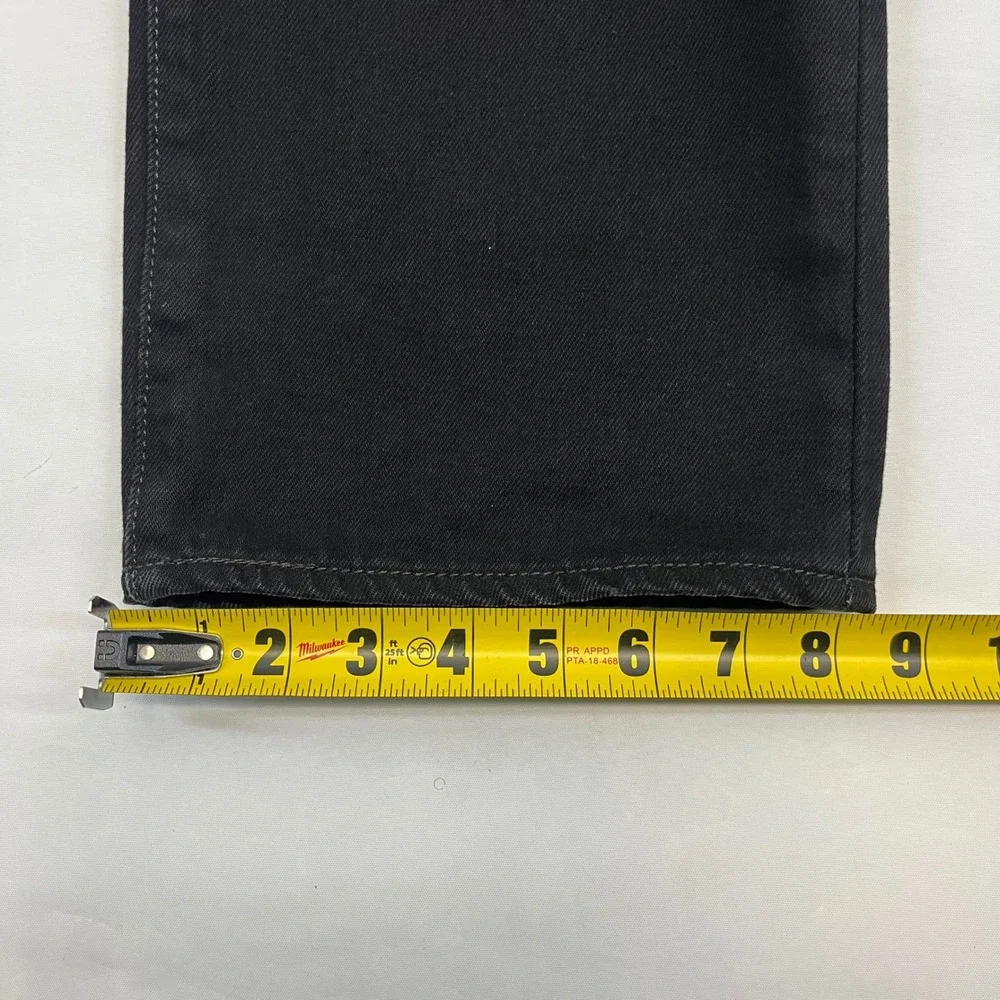 Levis 501 Jeans Mens Black Straight Leg Classic 40x32 Workwear Denim